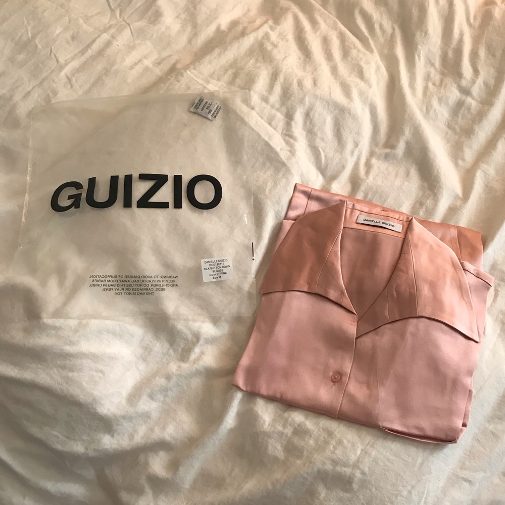 SOLD.NWT Danielle Guizio Silk Button Down Shirt - Picture 4 of 7